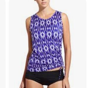 Athleta‎ Small Aqualuxe Print Rashguard ikat blue